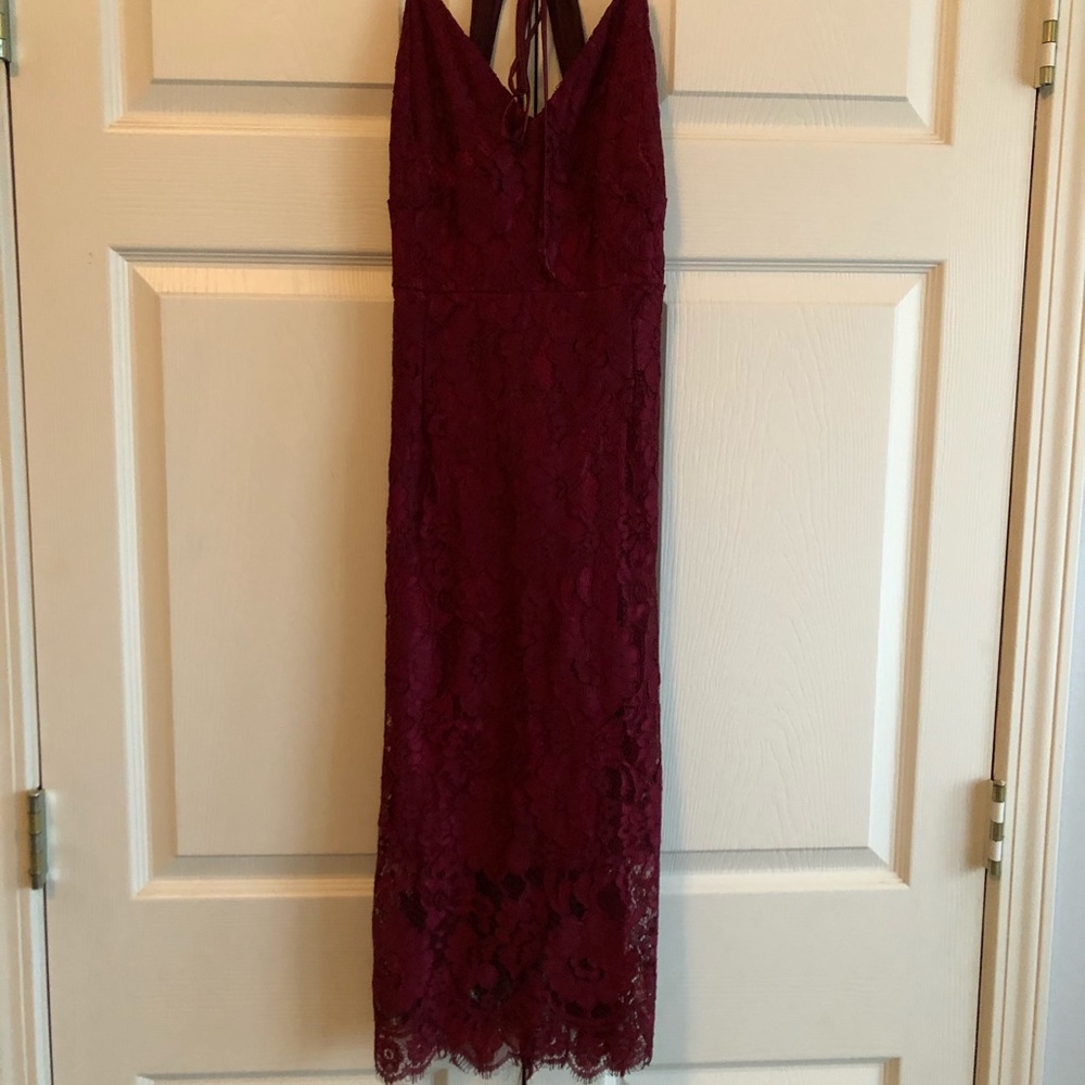 Burgundy Lulus Lace Dress